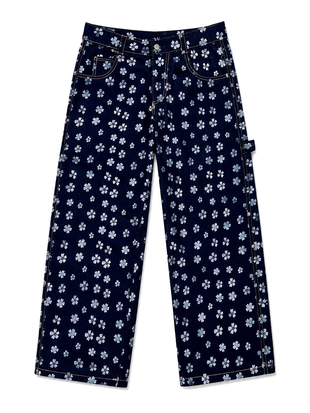 FLOWER SOCIETY TRUCKER DENIM PANTS
