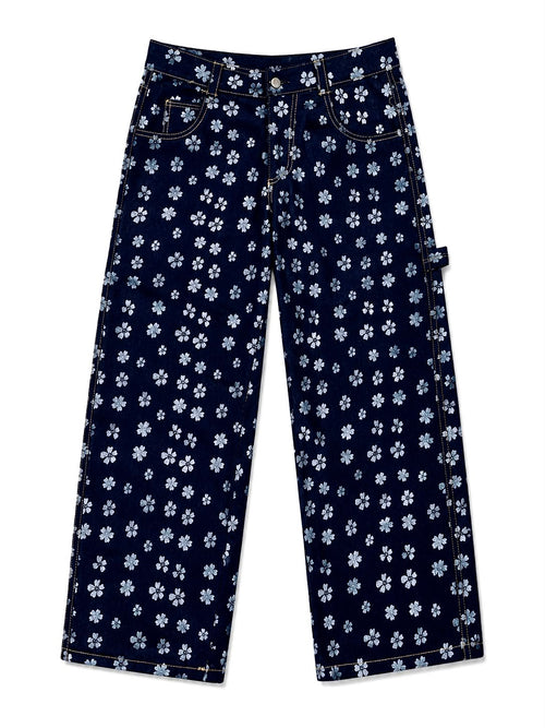 FLOWER SOCIETY TRUCKER DENIM PANTS